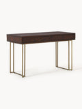 Luca Desk in Mango Wood with Herringbone Pattern