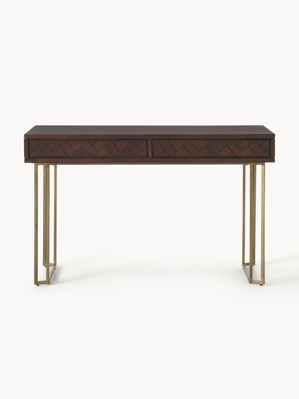 Luca Desk in Mango Wood with Herringbone Pattern