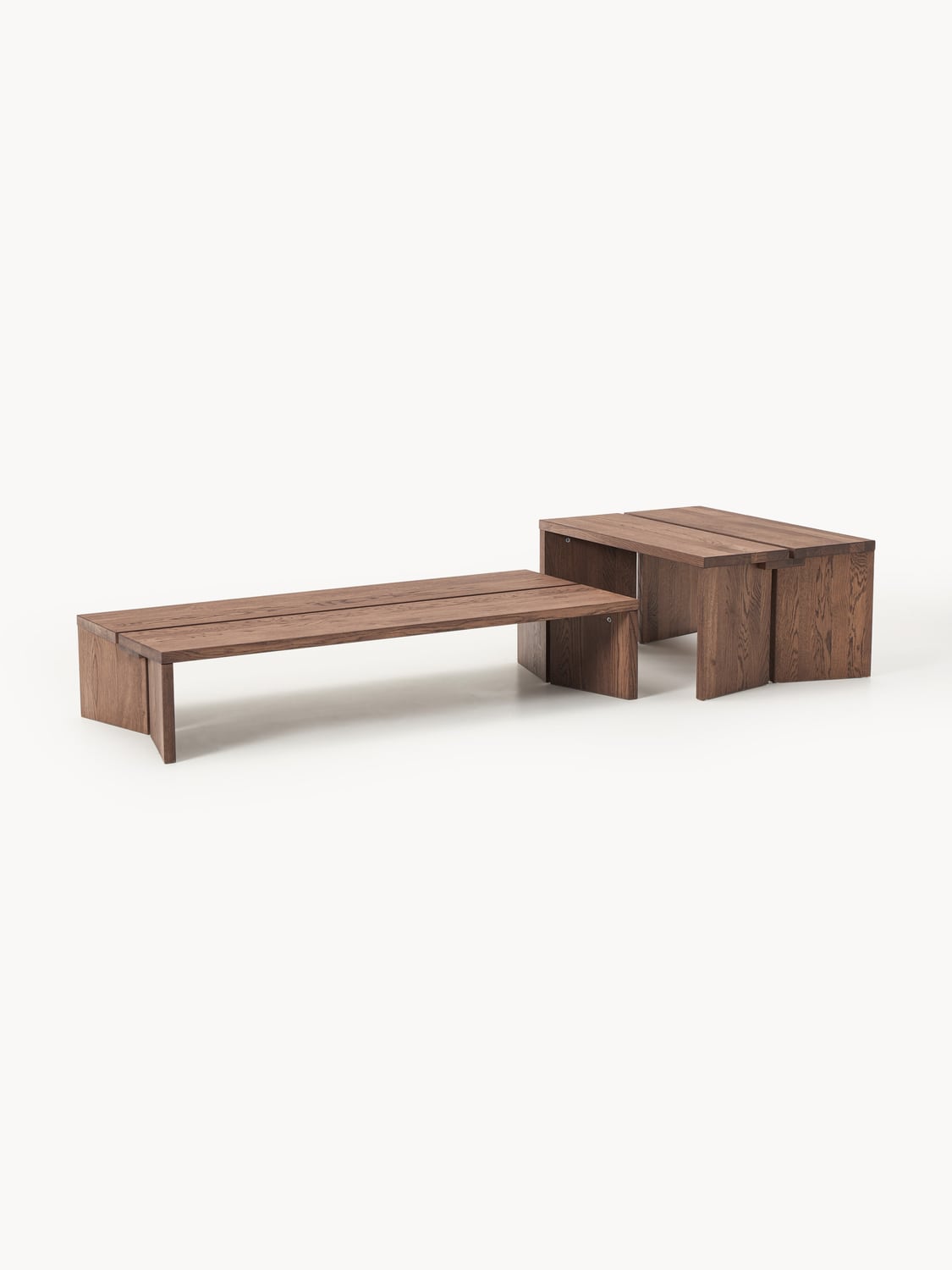 Amad Coffee Tables in Oak, set of 2 — Taupe