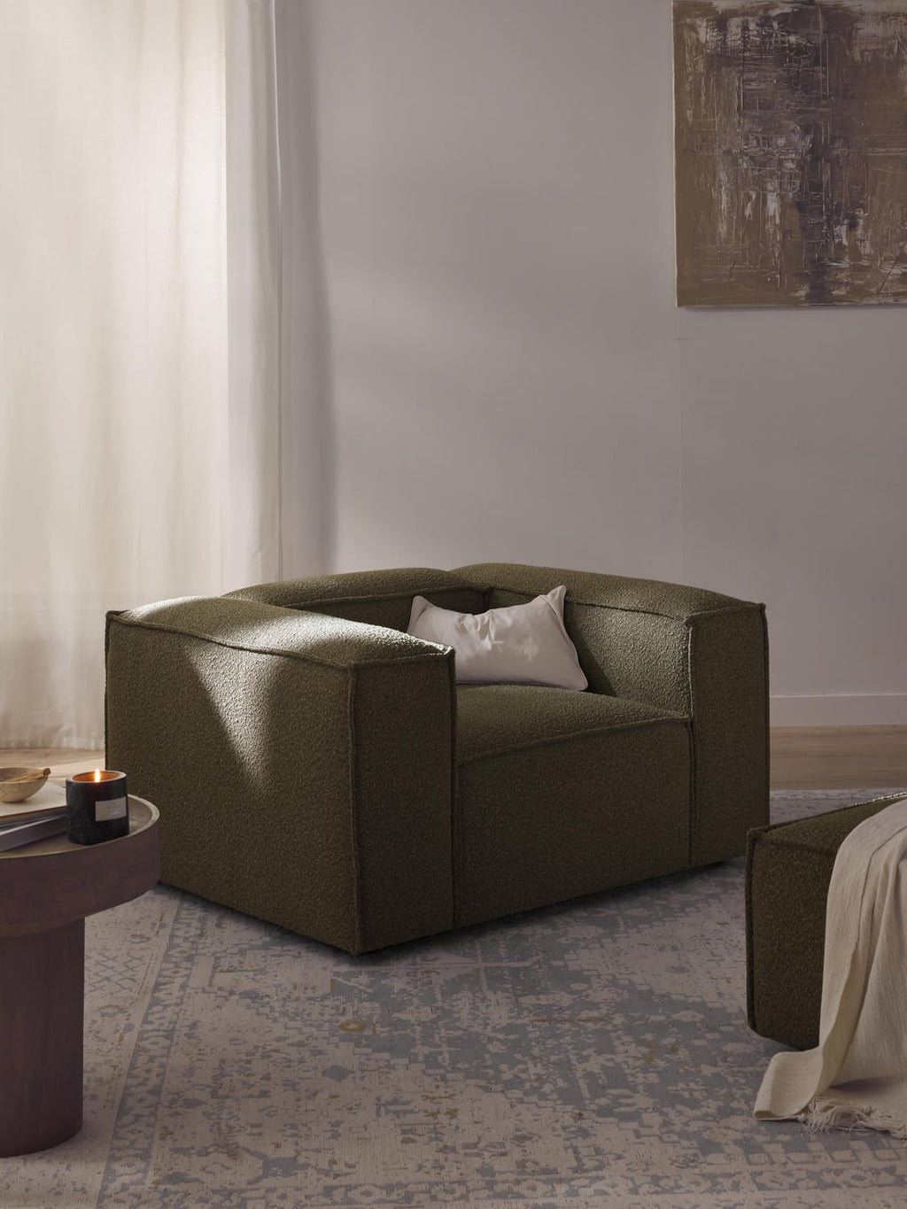 Lennon Armchair in Bouclé — Anthracite