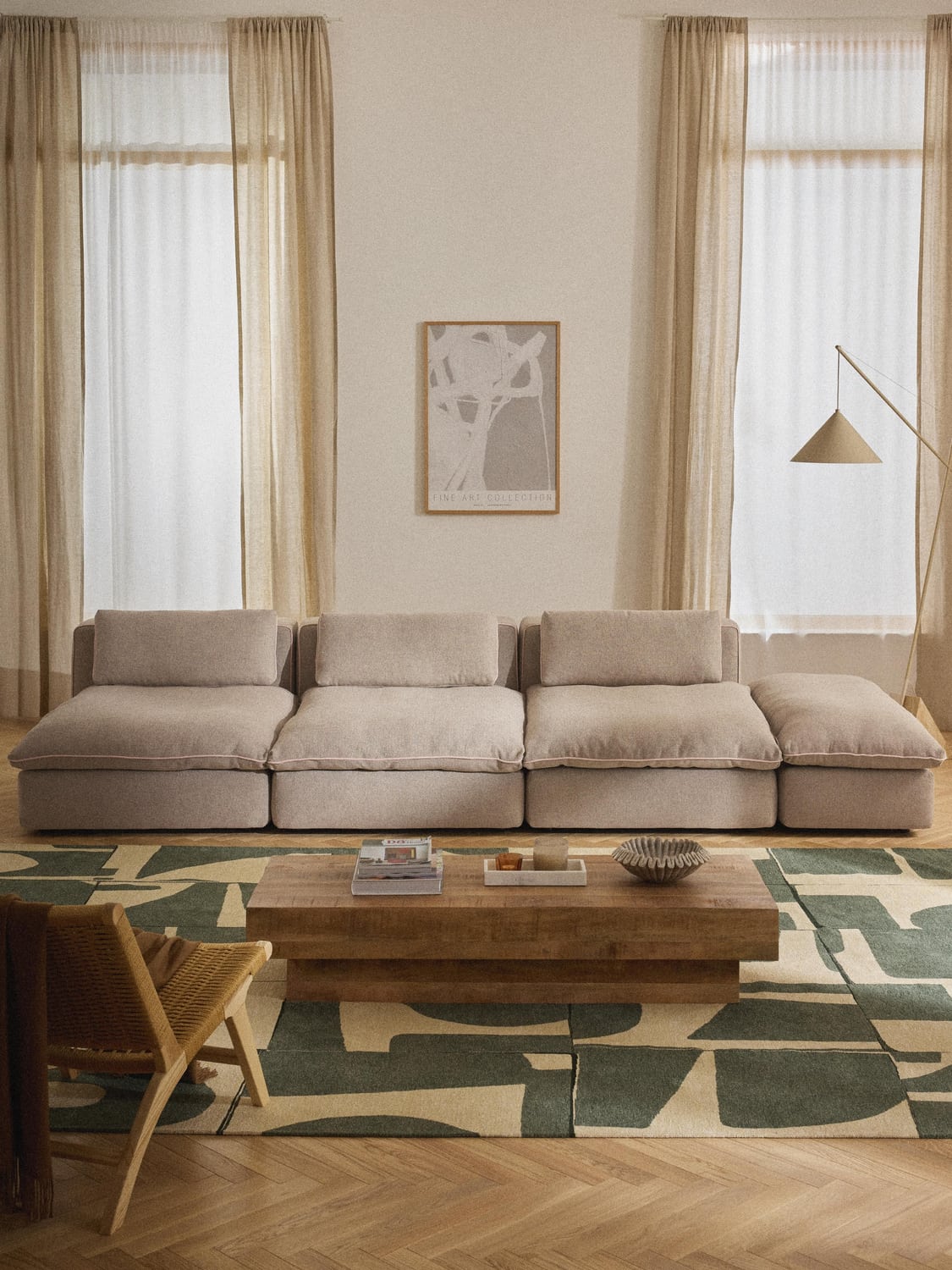 Felix Modular XL Sofa (3-seater) with Ottoman — Oatmeal