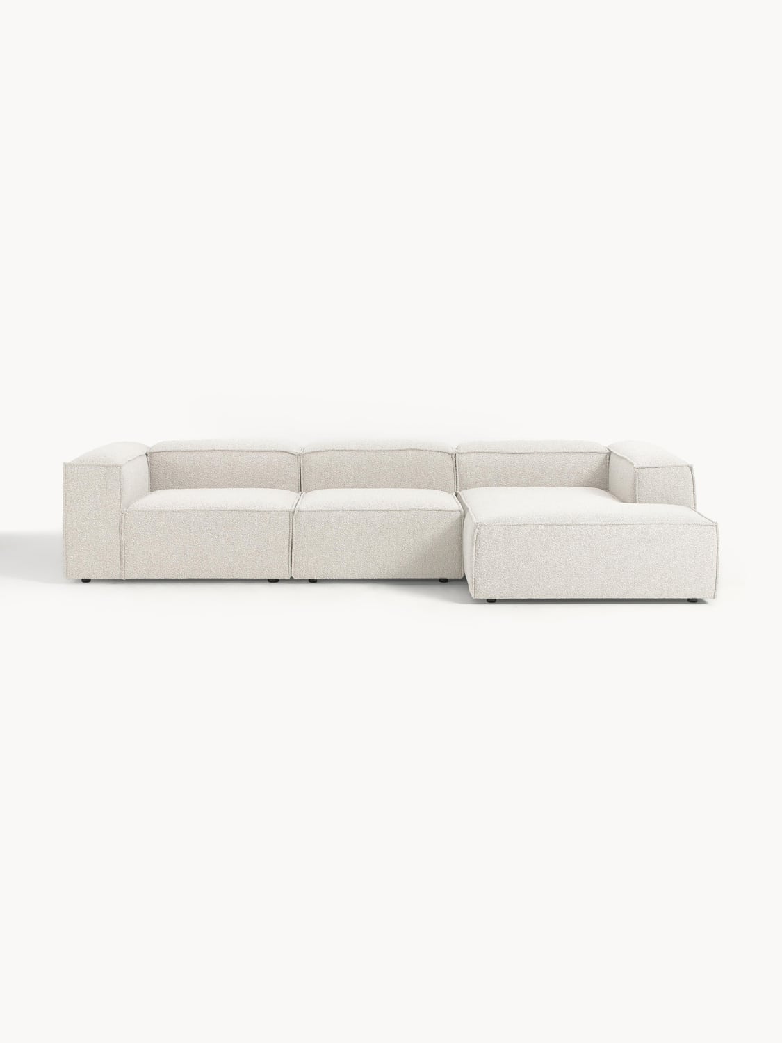 Lennon Modular Bouclé Corner Sofa (4-seater) — Light Grey