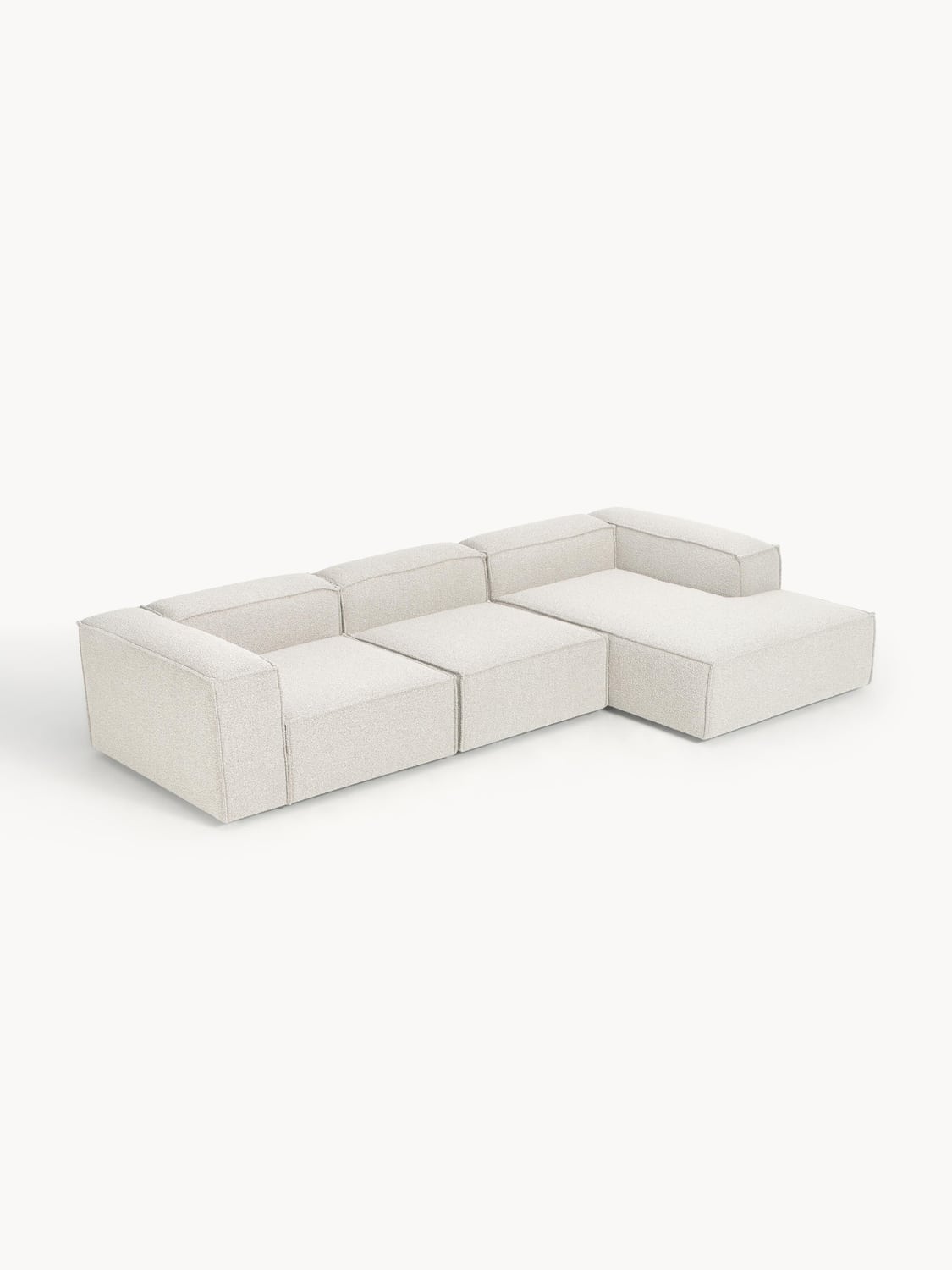 Lennon Modular Bouclé Corner Sofa (4-seater) — Light Grey