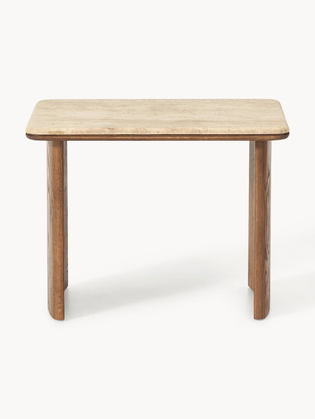 Chandler Side Tables in Oak with Travertine Top, set of 2