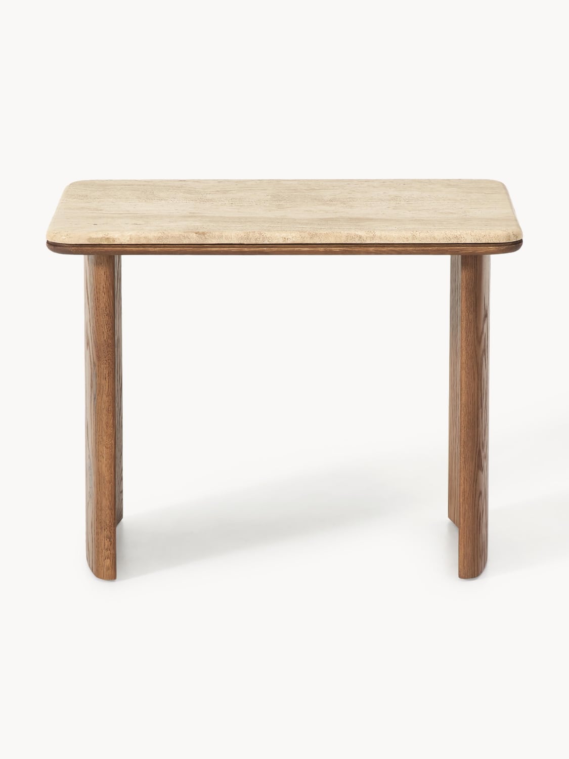 Chandler Side Tables in Oak with Travertine Top, set of 2