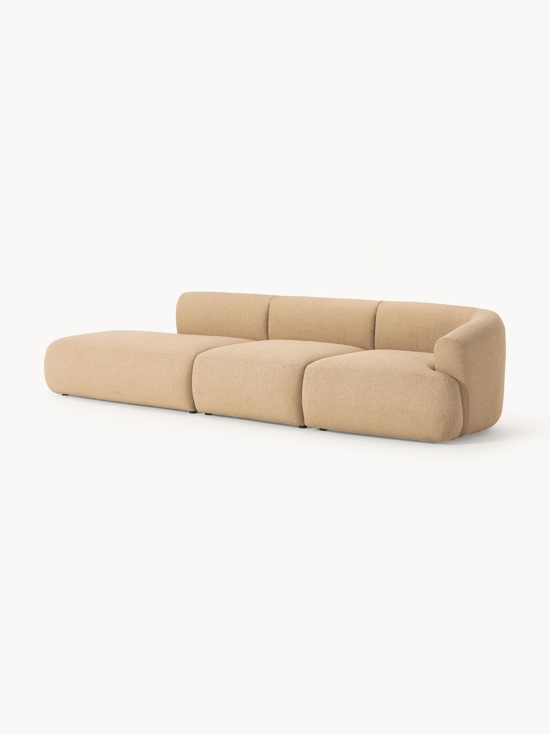 Sofia Modular Bouclé-Chaise (2-seater) — Sand