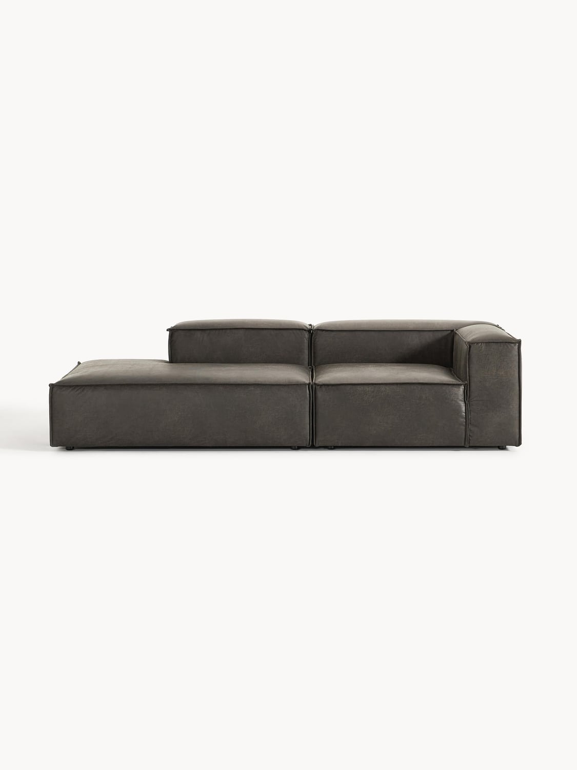 Lennon Modular Ottoman in Leather — Anthracite