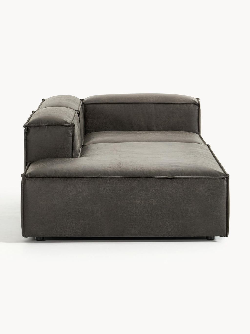 Lennon Modular Ottoman in Leather — Anthracite