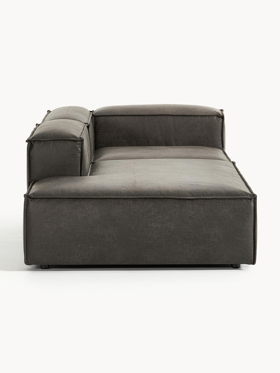 Lennon Modular Ottoman in Leather — Anthracite