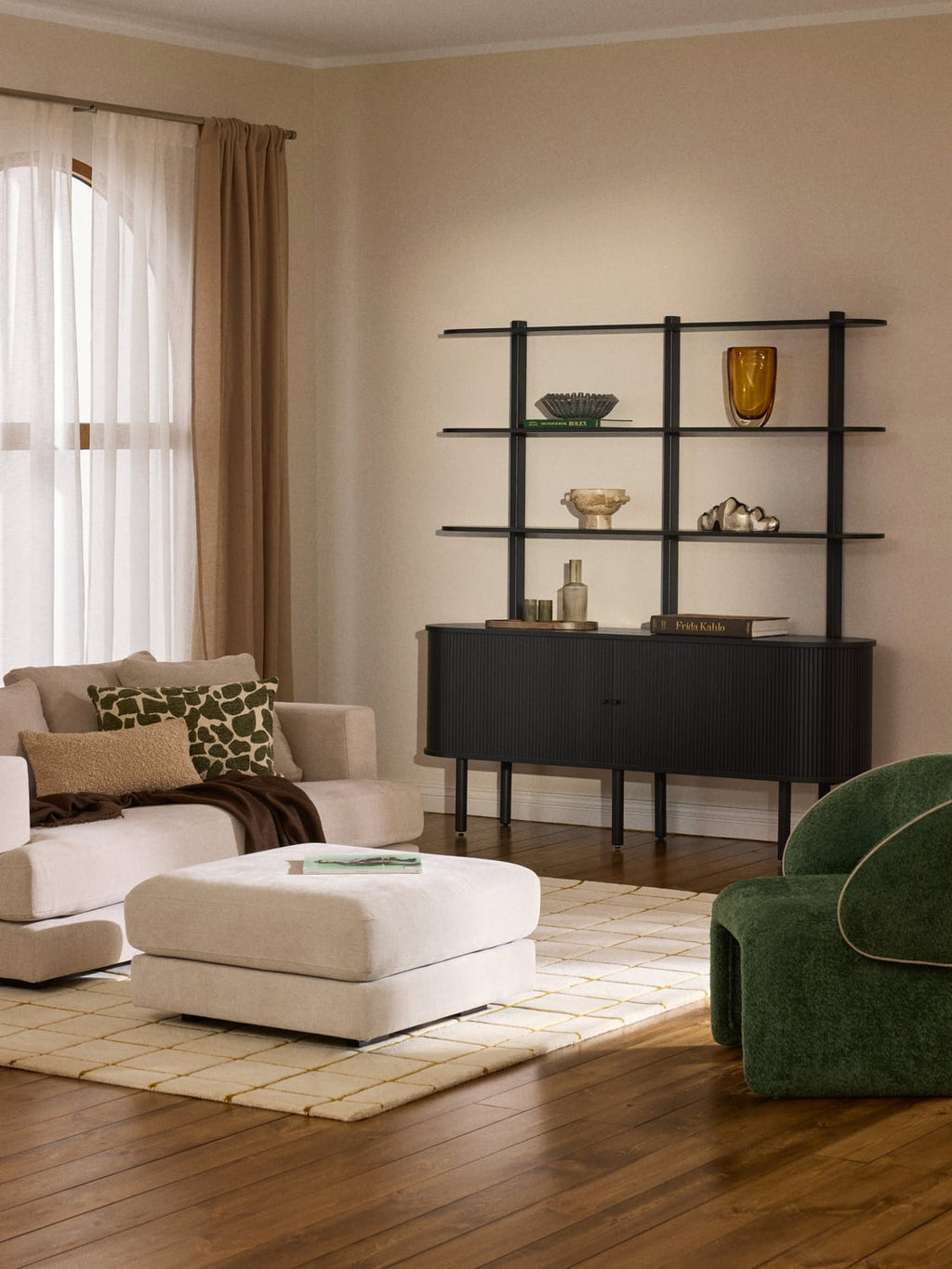 Tribeca Sofa Ottoman — Light Grey