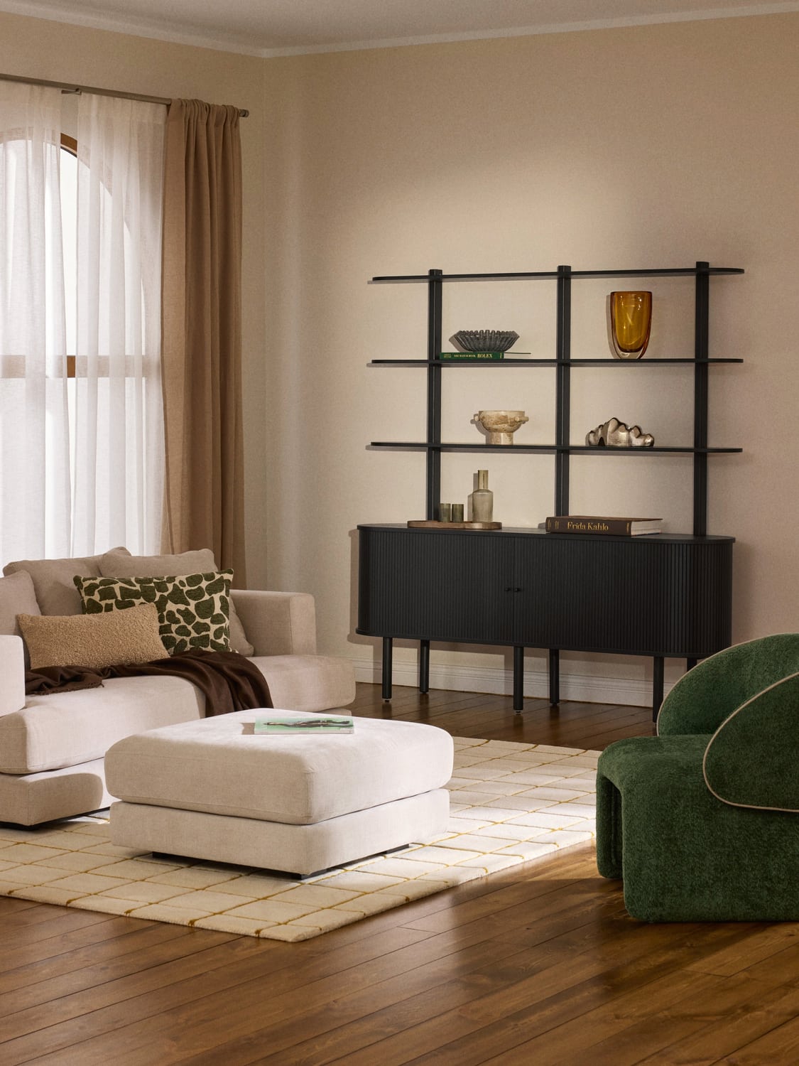 Tribeca Sofa Ottoman — Light Grey