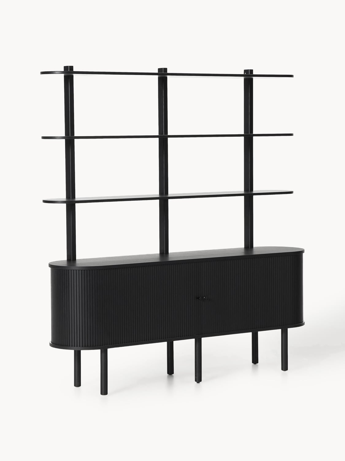 Calary Large Shelving Unit with Fluted Front — Anthracite