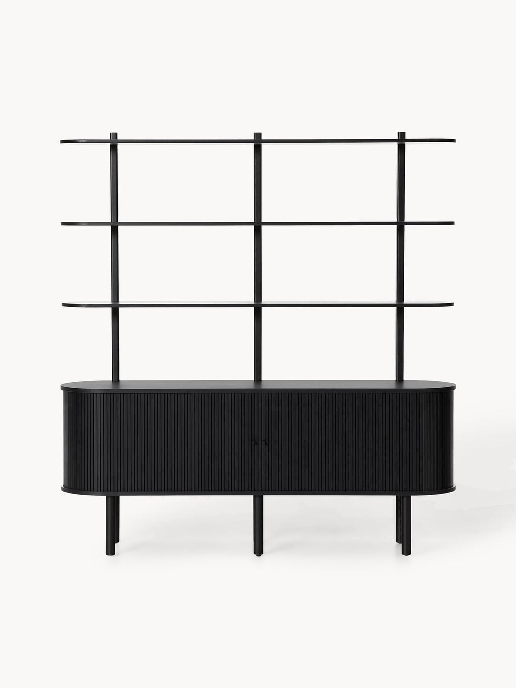 Calary Large Shelving Unit with Fluted Front — Anthracite