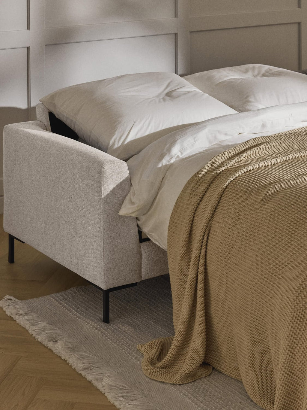 Luna Sofa Bed with Mattress, 3-seater — Light Grey