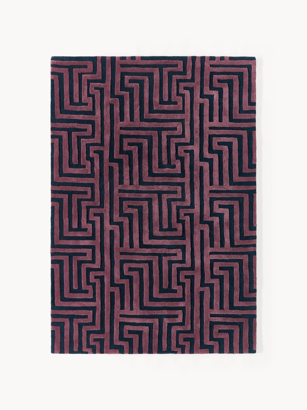 Monty Hand-Tufted Wool Rug with Raised High-Low-Texture — Charcoal
