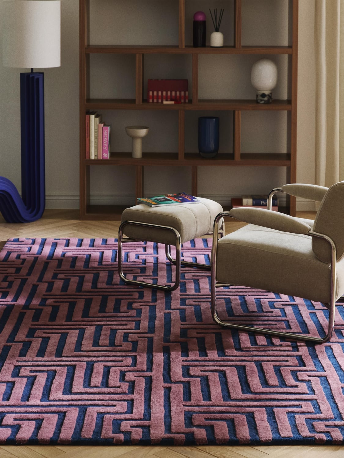 Monty Hand-Tufted Wool Rug with Raised High-Low-Texture — Charcoal
