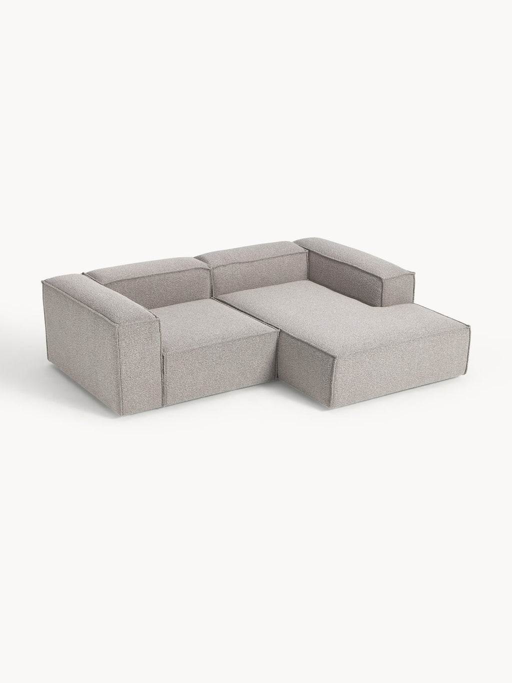 Lennon Modular Bouclé Corner Sofa (2-seater) — Grey
