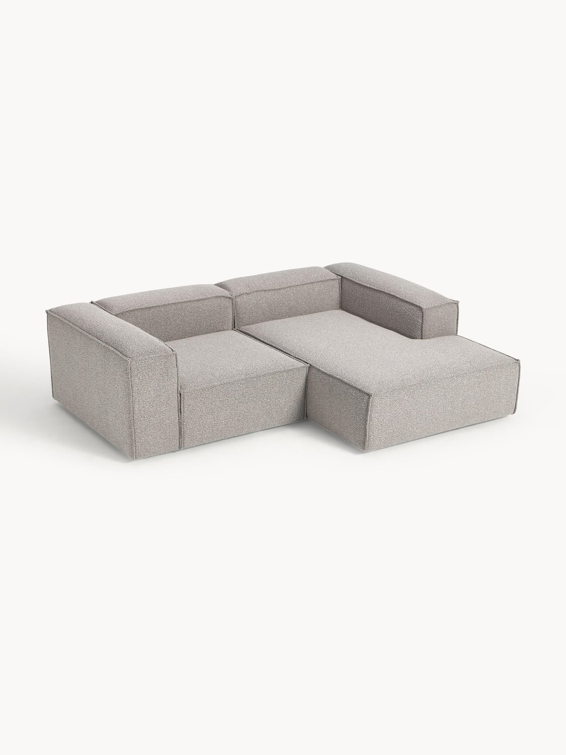 Lennon Modular Bouclé Corner Sofa (2-seater) — Grey