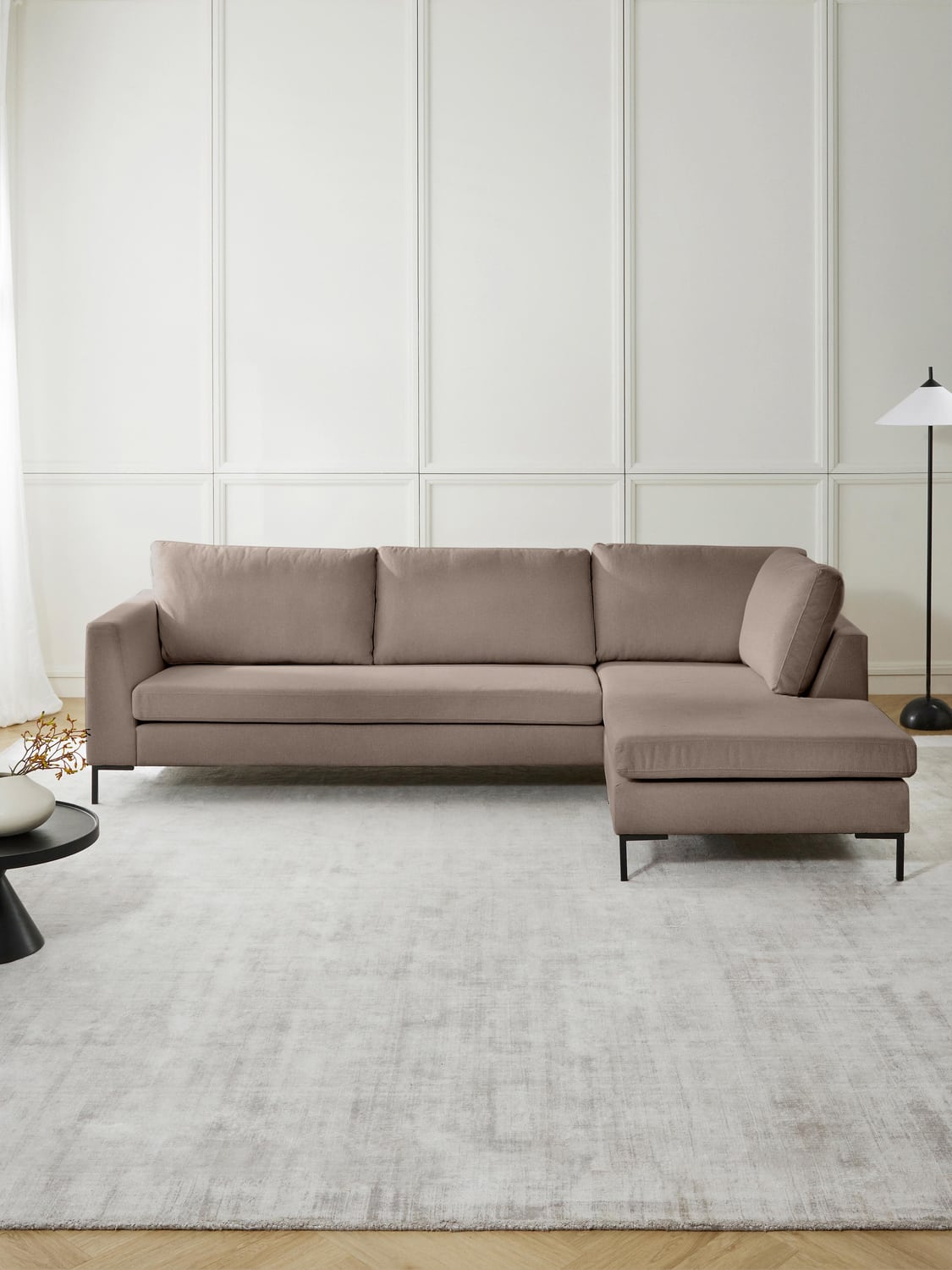 Luna Corner Sofa — Warm Grey