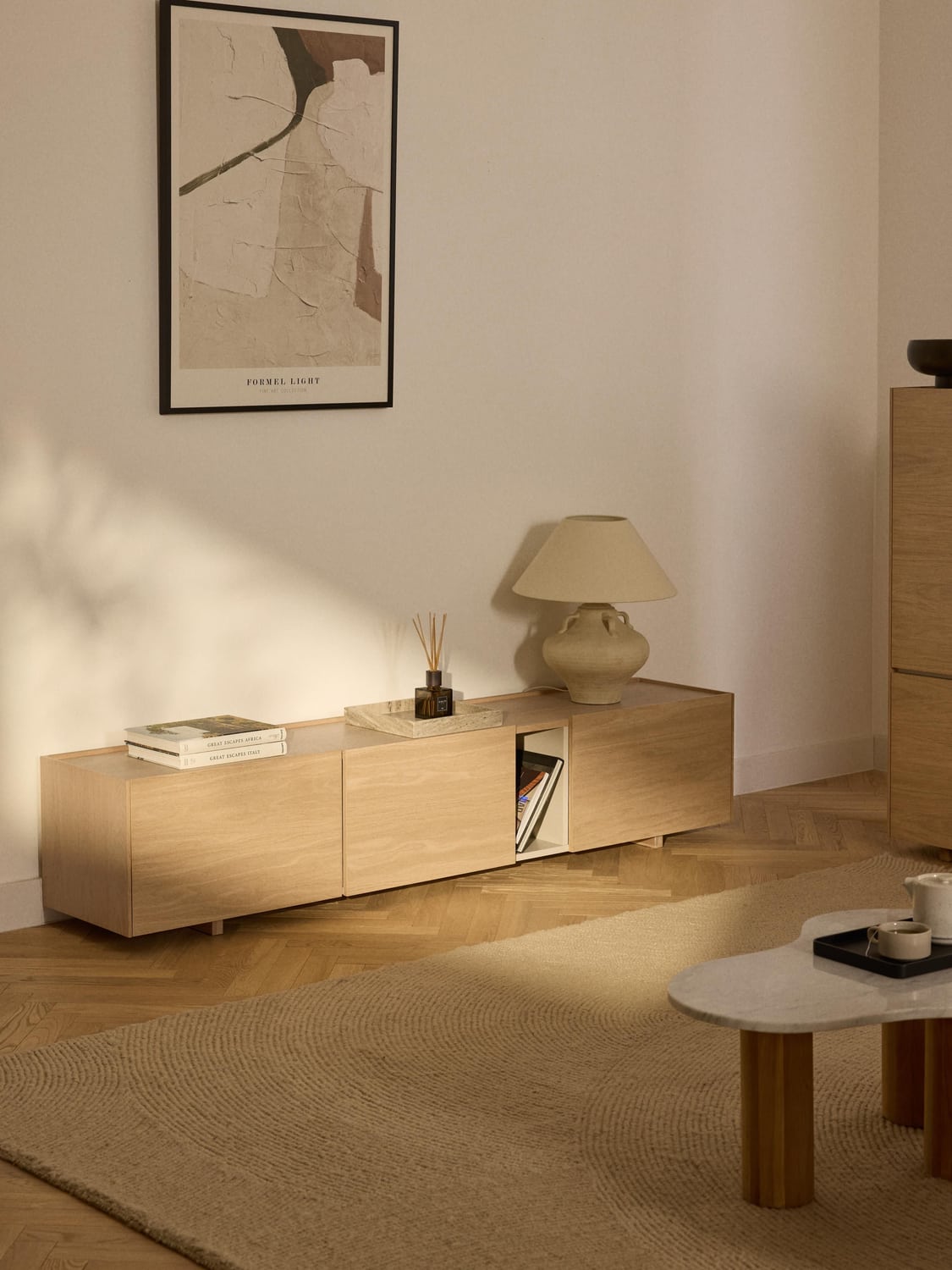 Larsen Wood-TV-Lowboard — Sand