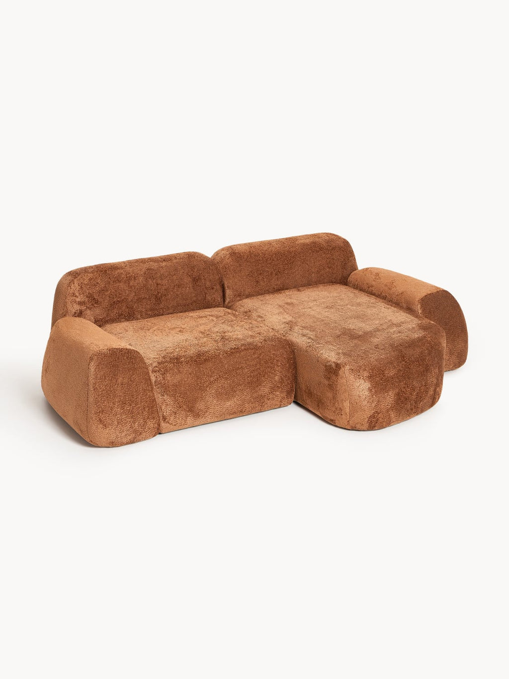 Wolke Modular Teddy Bouclé Corner Sofa (3-seater) — Camel