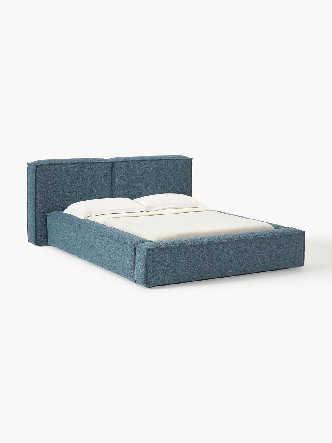 Lennon Bouclé Upholstered Bed — Grey
