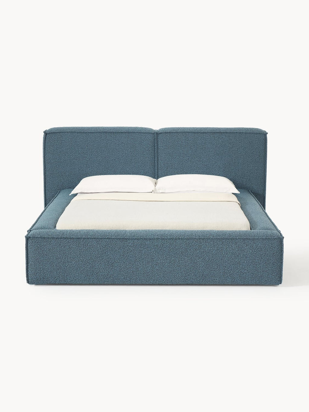 Lennon Bouclé Upholstered Bed — Grey