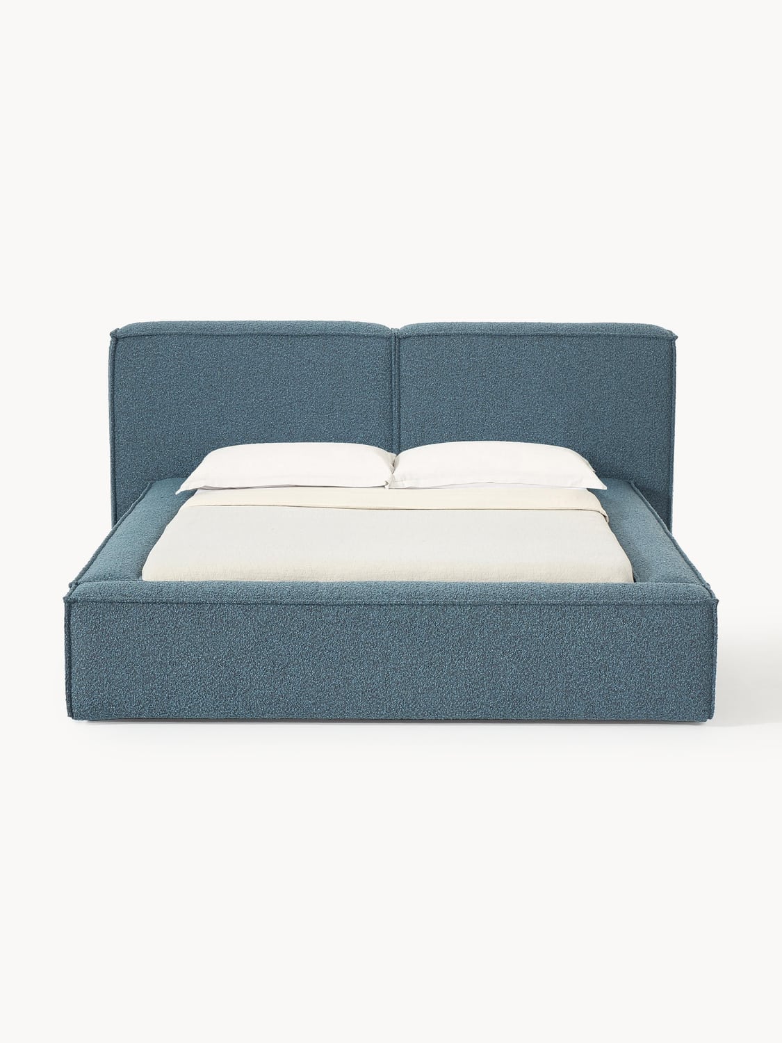 Lennon Bouclé Upholstered Bed — Grey