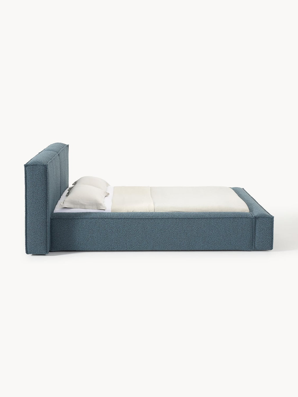 Lennon Bouclé Upholstered Bed — Grey