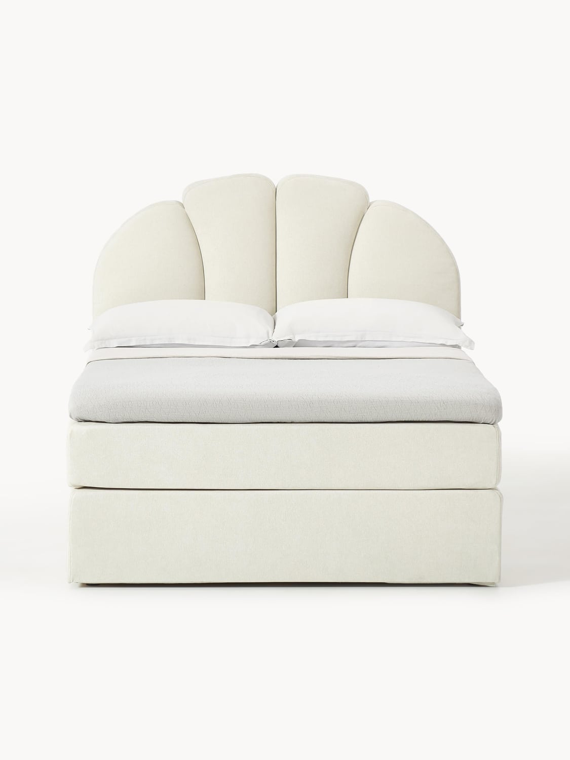 Romia Box-Spring Bed — Off-White