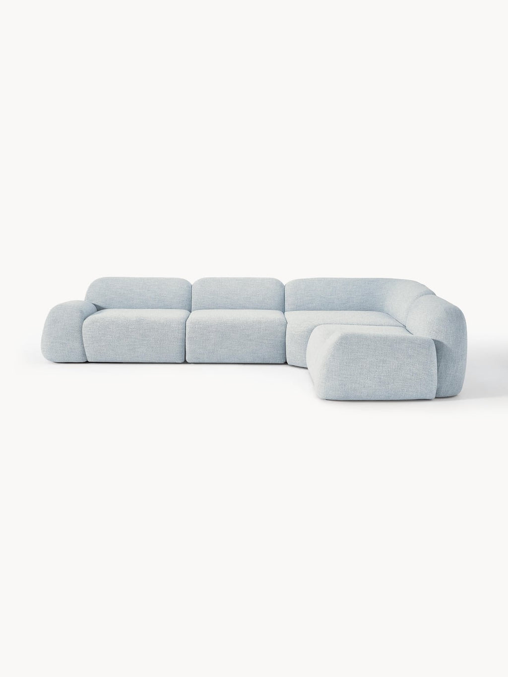 Wolke Modular Bouclé Corner Sofa (4-seater) — Light Grey