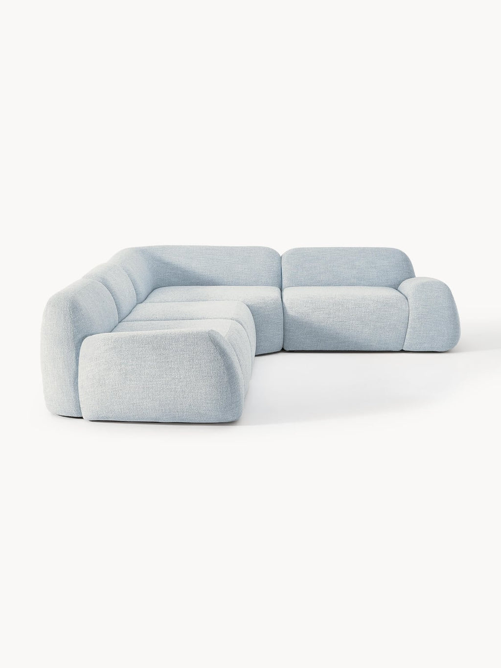 Wolke Modular Bouclé Corner Sofa (4-seater) — Light Grey
