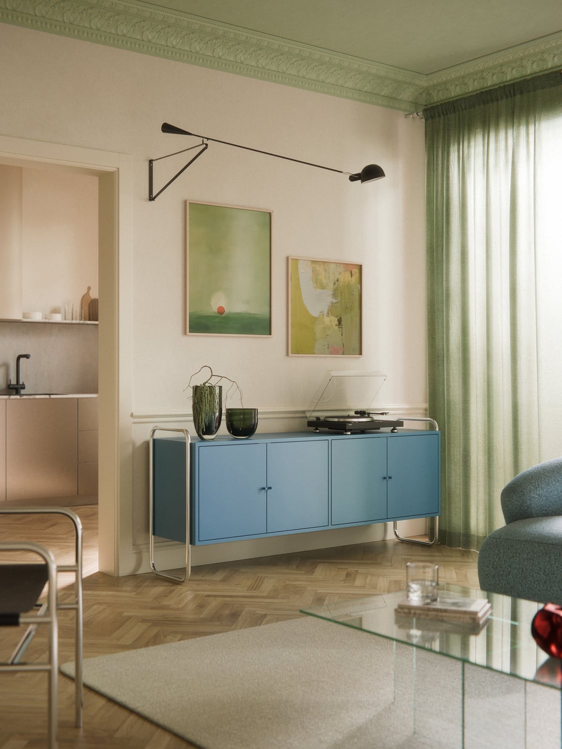 Robyn Metal-Sideboard — Grey