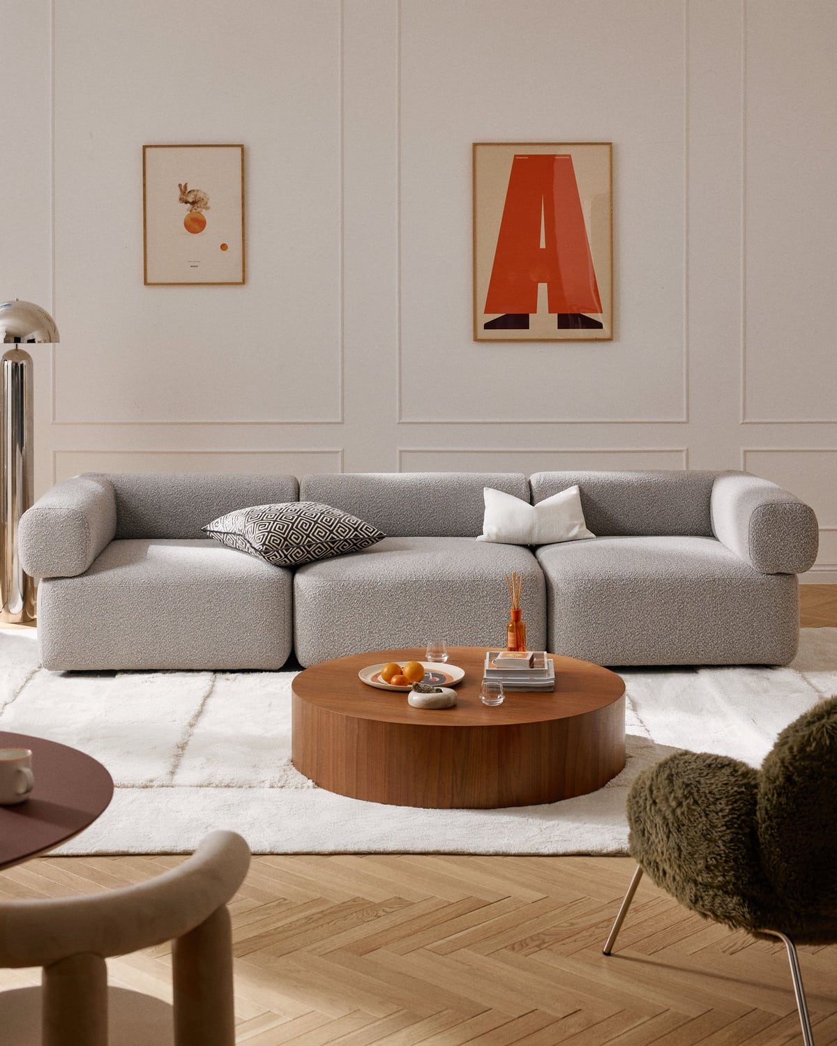 Anton Modular Bouclé Sofa (4-seater) — Oatmeal