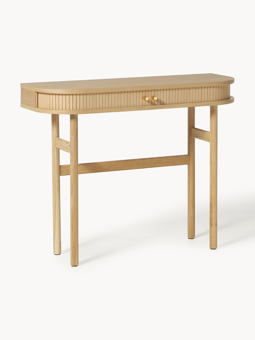 Calary Console Table with Fluted Front — Beige