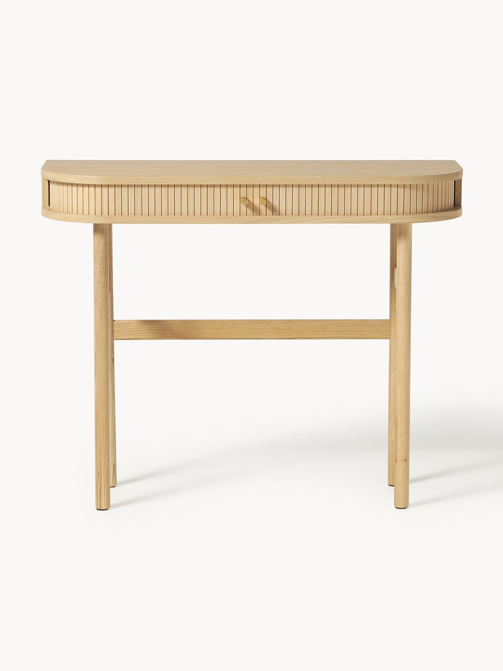 Calary Console Table with Fluted Front — Beige