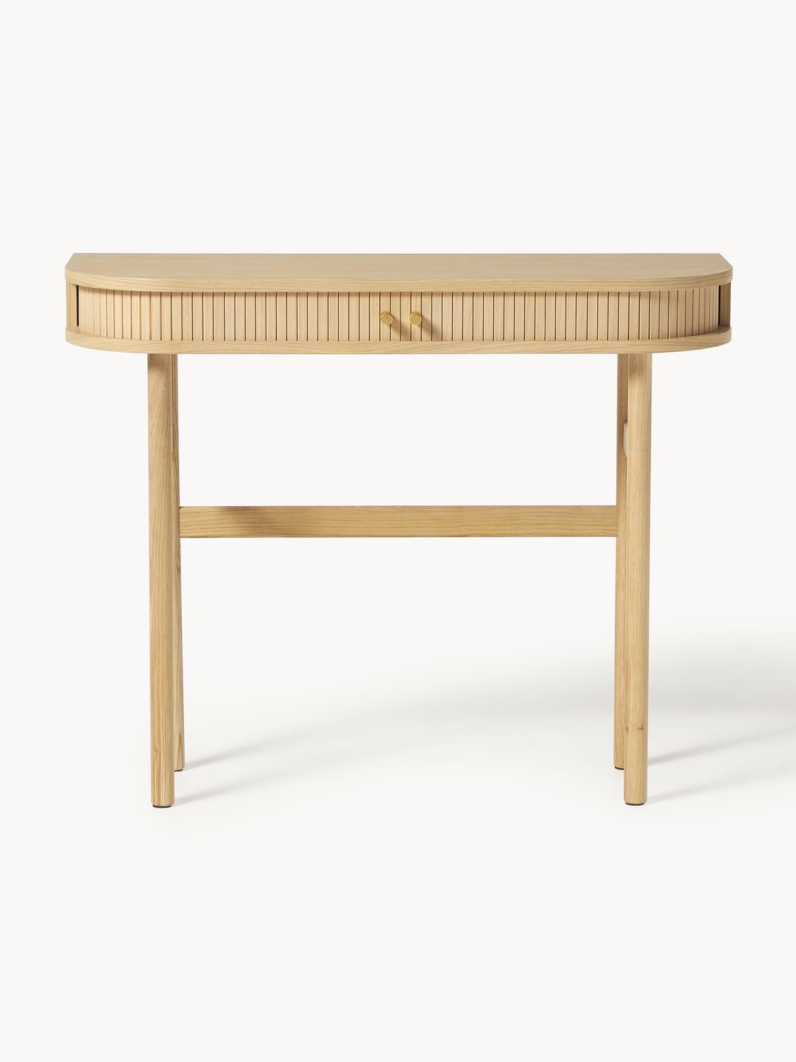Calary Console Table with Fluted Front — Beige