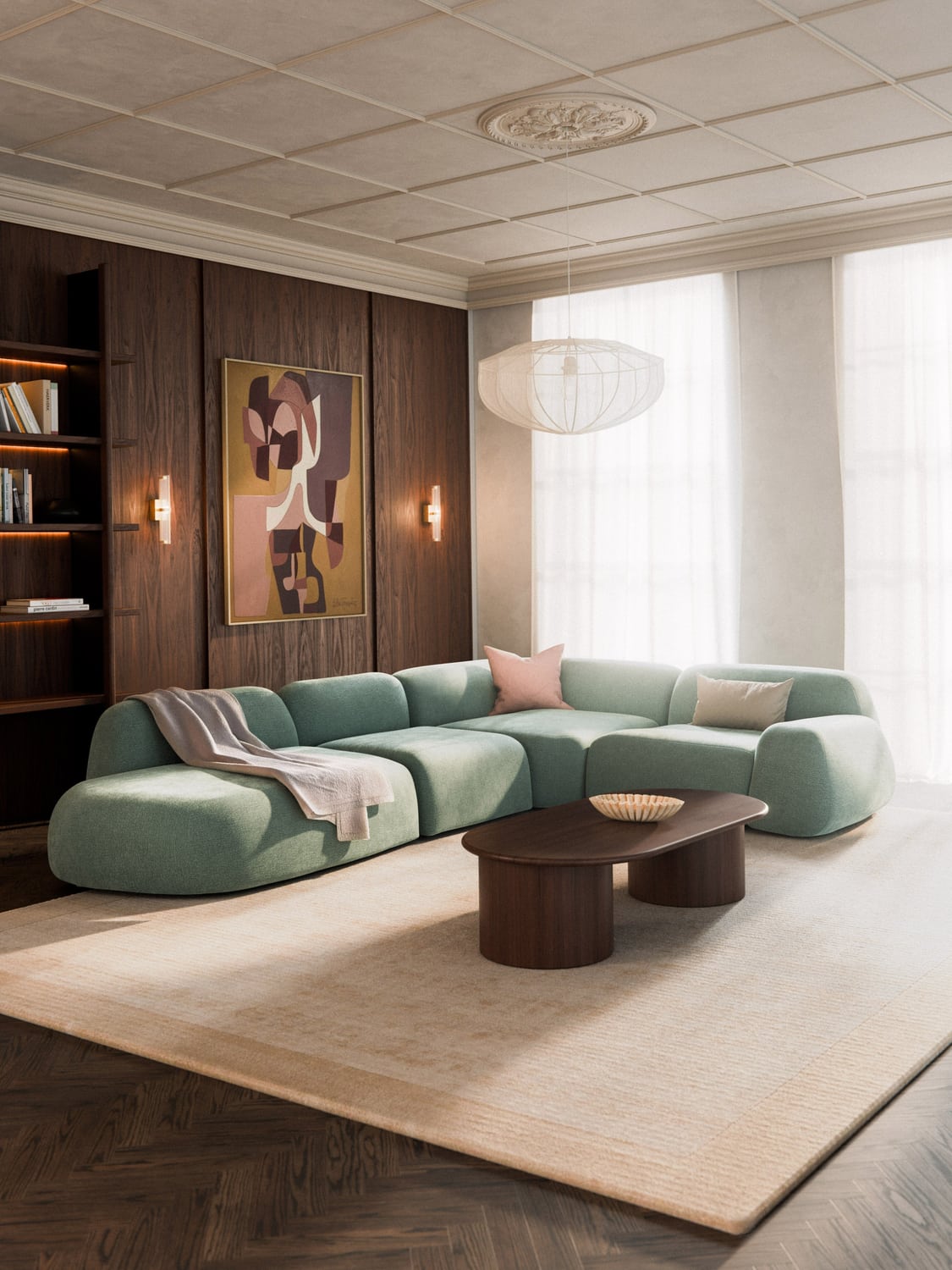 Wolke Modular XL Corner Sofa with Chaise Longue — Pearl Grey