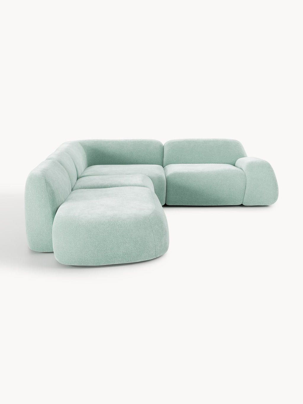 Wolke Modular XL Corner Sofa with Chaise Longue — Pearl Grey