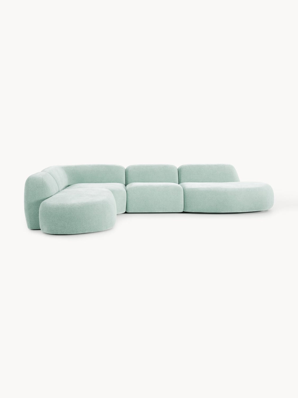 Wolke Modular XL Corner Sofa with Chaise Longue — Mist Grey