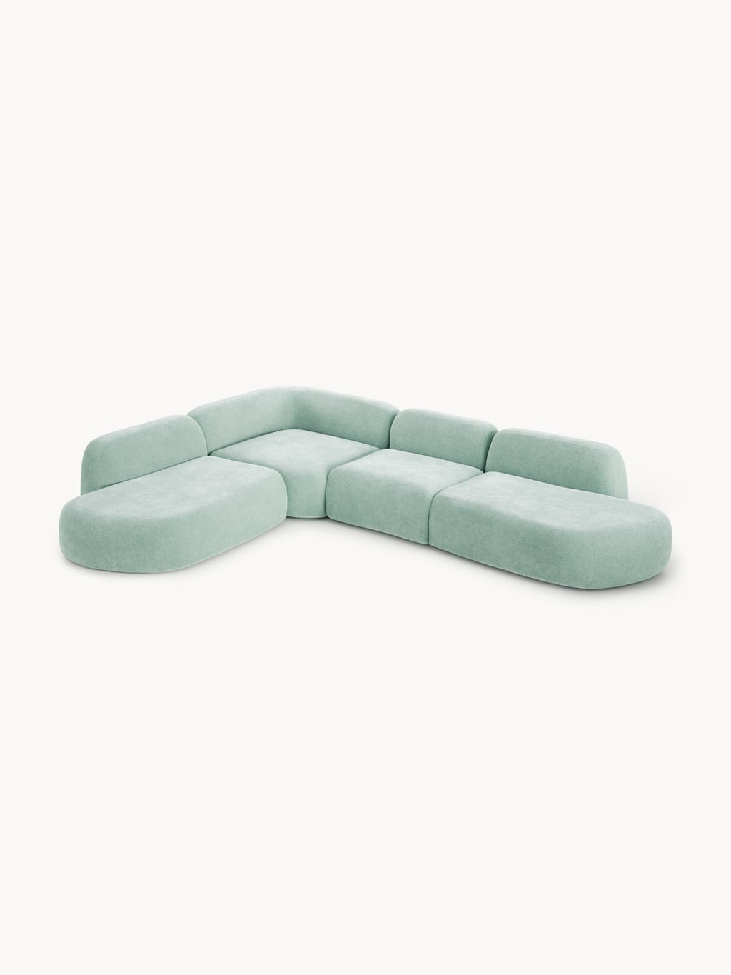 Wolke Modular XL Corner Sofa with Chaise Longue — Mist Grey