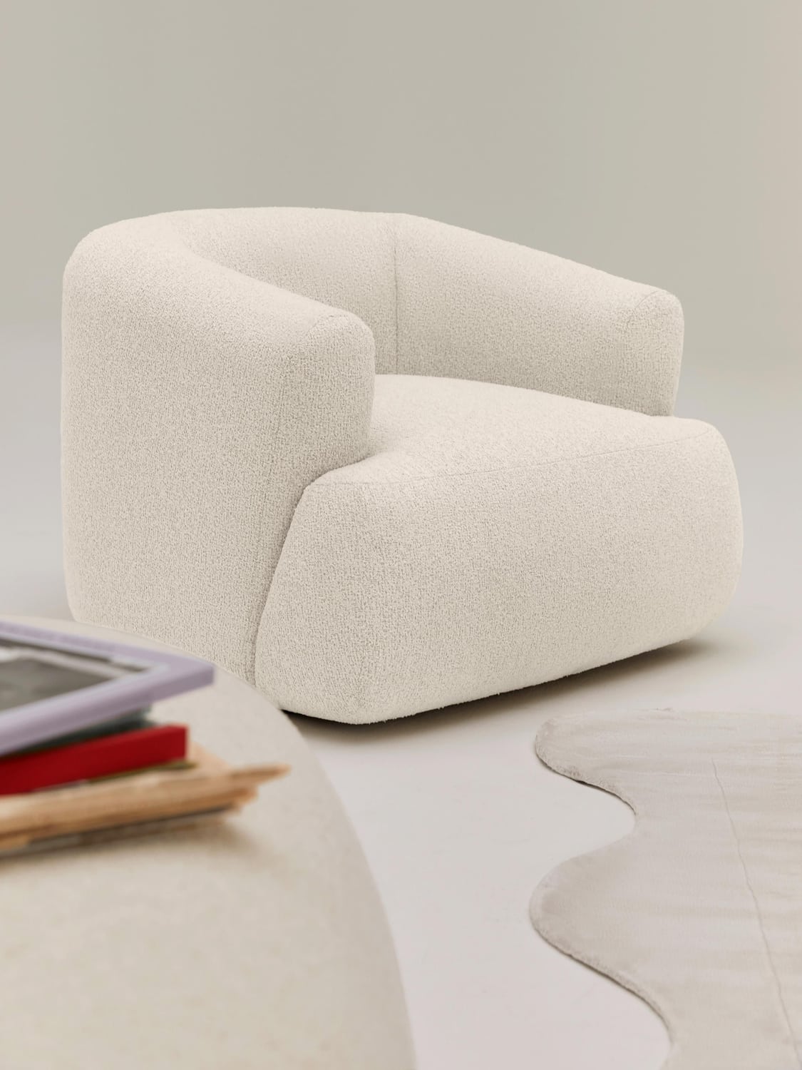 Sofia Bouclé Armchair — Off-White