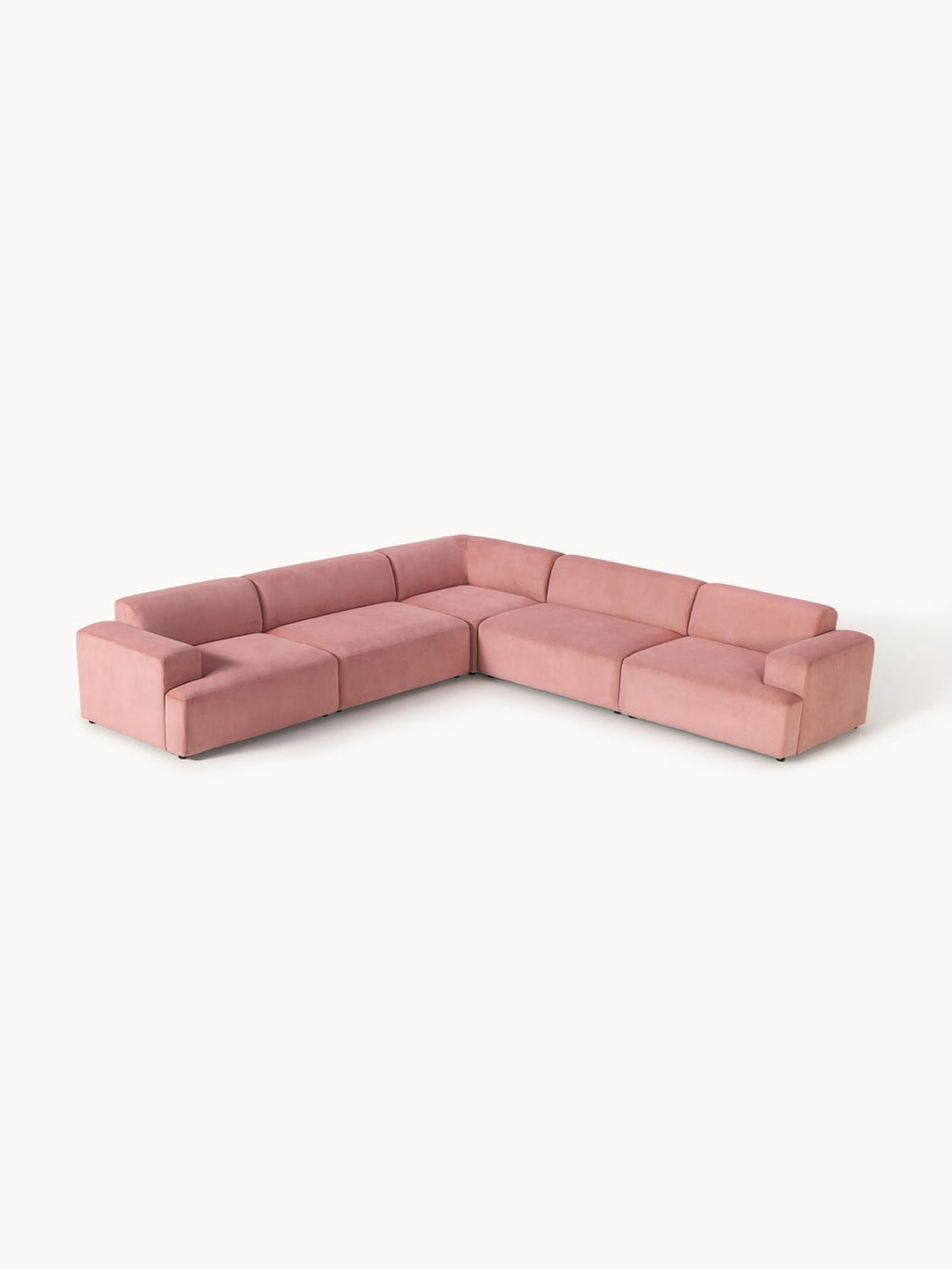 Melva Corduroy Corner Sofa (4-seater) — Greige