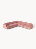 Melva Corduroy Corner Sofa (4-seater) — Greige