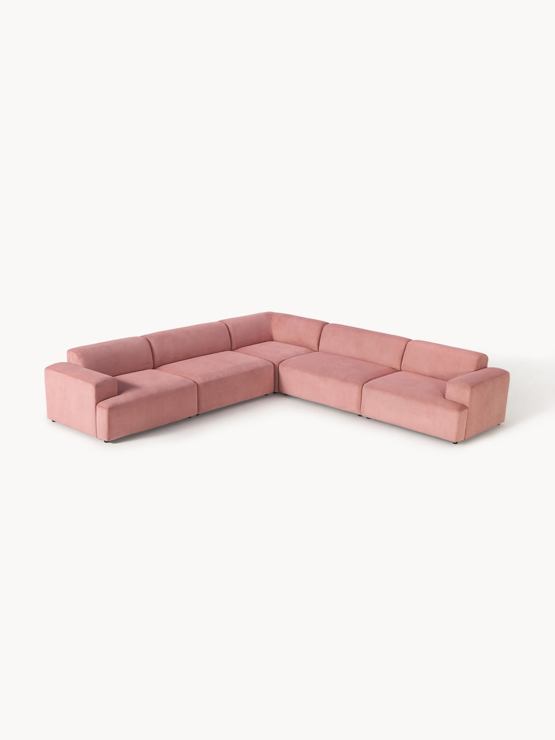 Melva Corduroy Corner Sofa (4-seater) — Greige