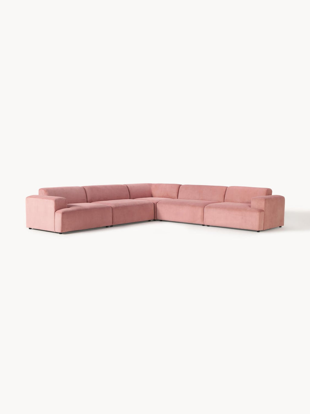 Melva Corduroy Corner Sofa (4-seater) — Greige