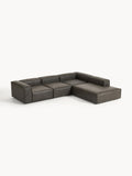 Lennon Modular XL Corner Sofa (4-seater) in Leather — Dark Grey