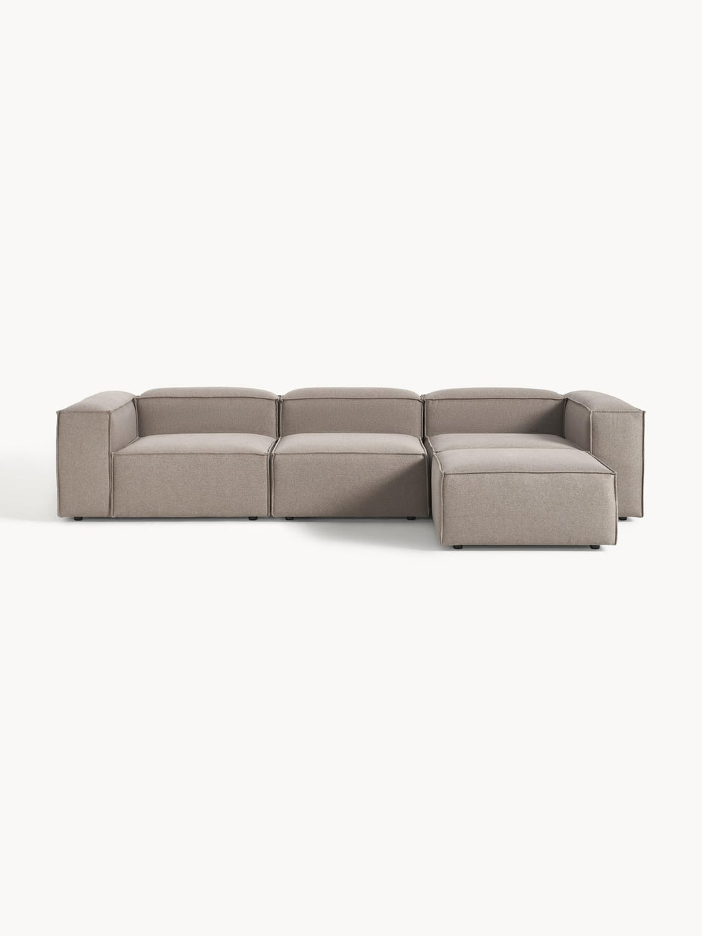 Lennon Modular Sofa (4-seater) with Ottoman (left/right) — Warm Grey