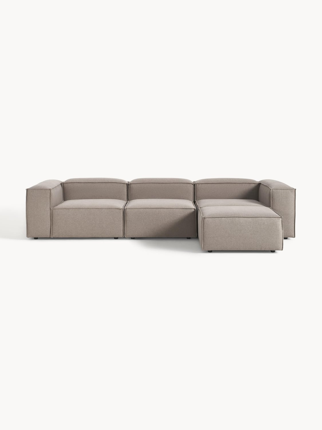 Lennon Modular Sofa (4-seater) with Ottoman (left/right) — Warm Grey