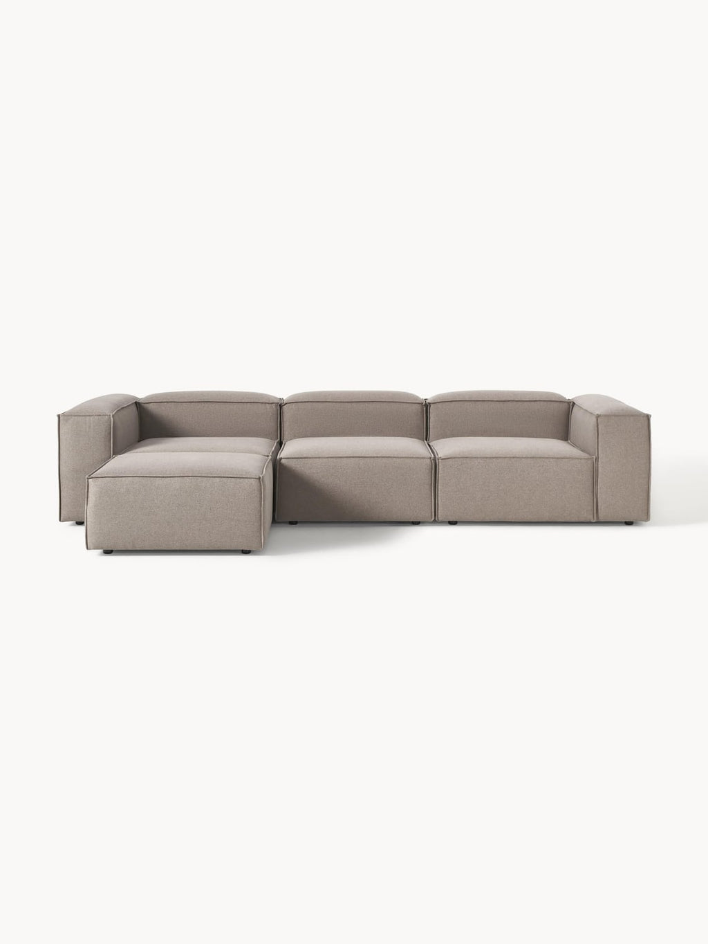 Lennon Modular Sofa (4-seater) with Ottoman (left/right) — Warm Grey